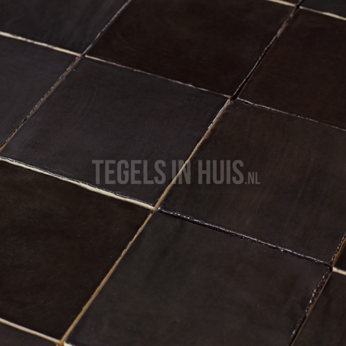 Handvorm wandtegel River 13x13 Tourmaline zwart glans | Tegels Huis - goedkoopste tegeloutlet van NL