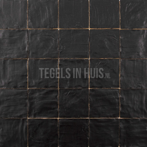 Wandtegel 10x10 zwart handvormlook zwart | Tegels in Huis De goedkoopste tegeloutlet van NL