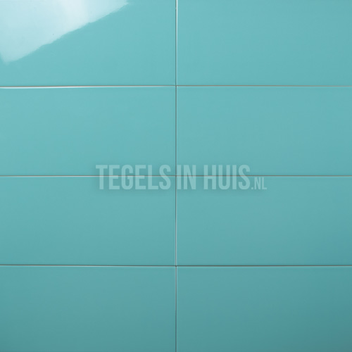 Wandtegel 20x40 glans turquoise WAAMB457 | Tegels in Huis - De goedkoopste van NL