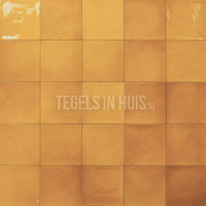 handvorm wandtegel 13x13 geel goud soft glans