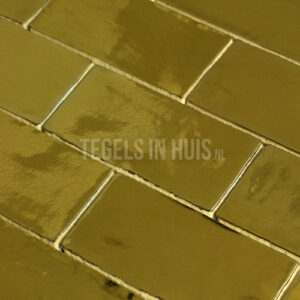 eq langwerpige witjes 7,5x15 cm handvorm wandtegel goud glans craquele